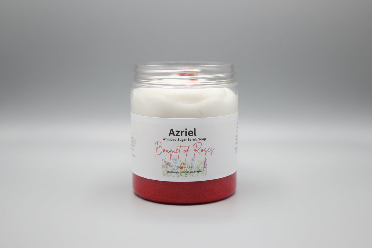 Azriel floral collection bouquet of roses sugar scrub