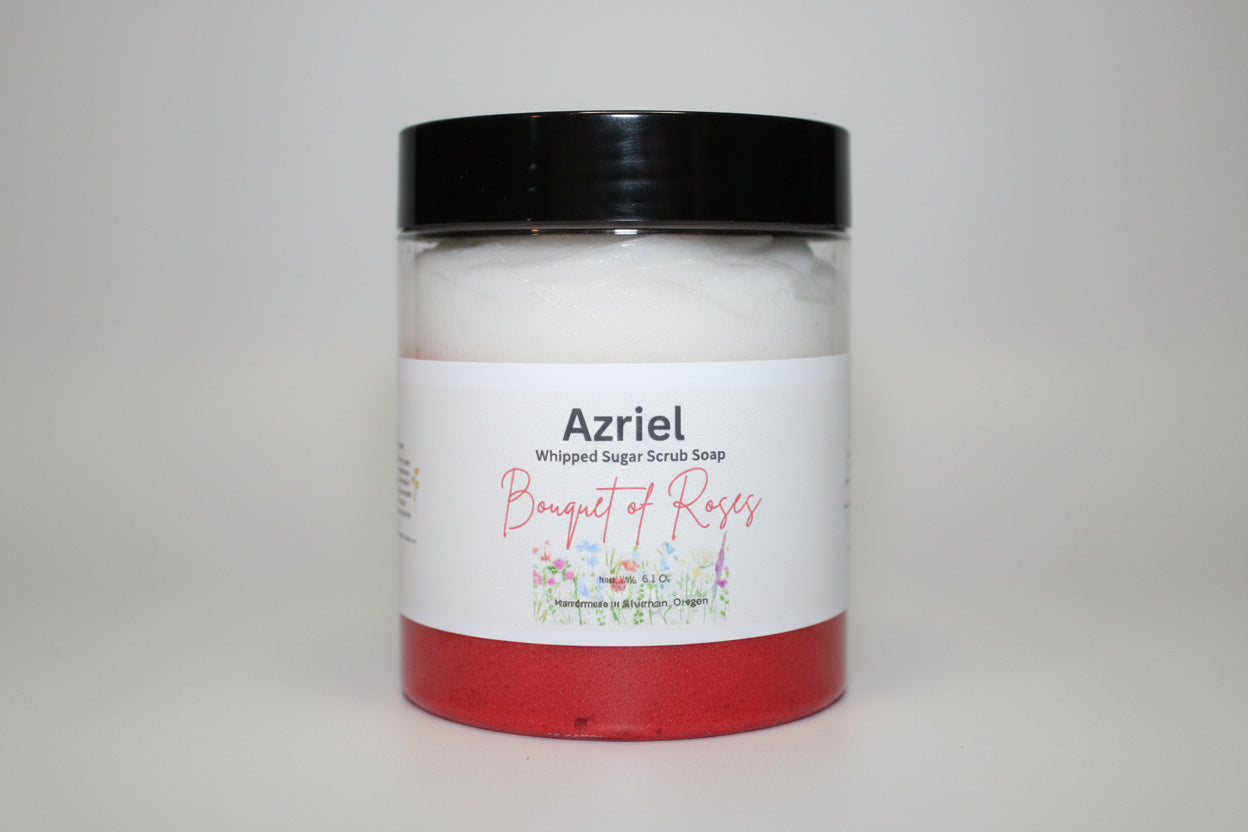 Azriel floral collection bouquet of roses sugar scrub