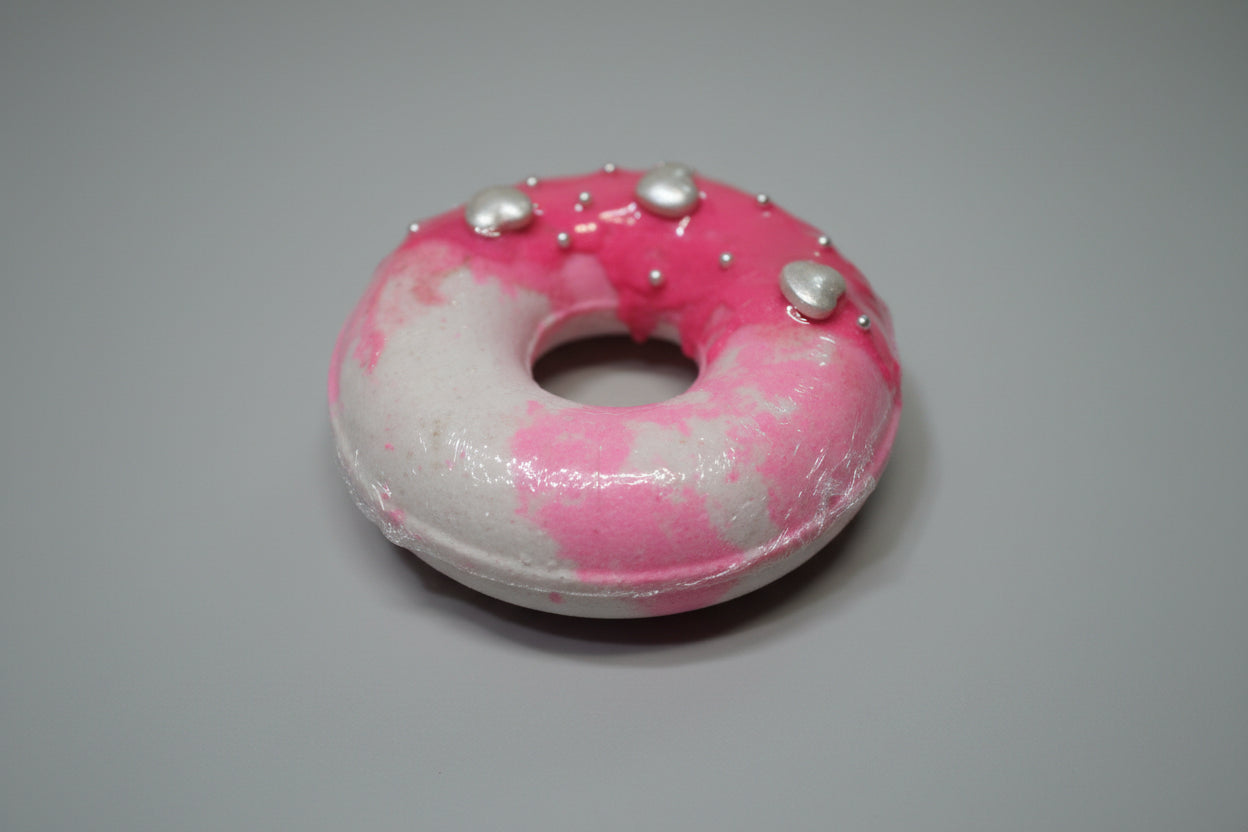 Pink sugar donut bath bomb