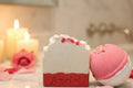 Azriel Floral collection bouquet of roses handcrafted soap and bath bomb duo