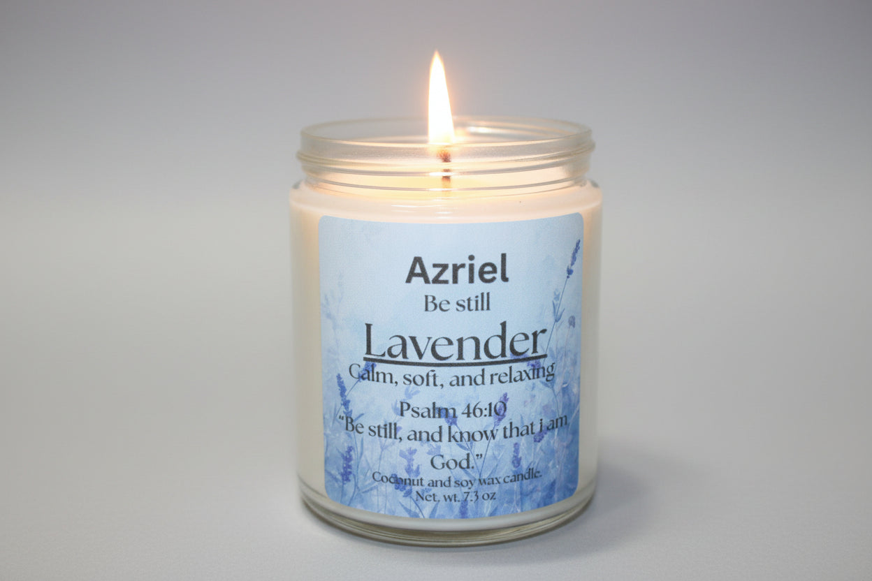Azriel Grace to Light candle collection lavender