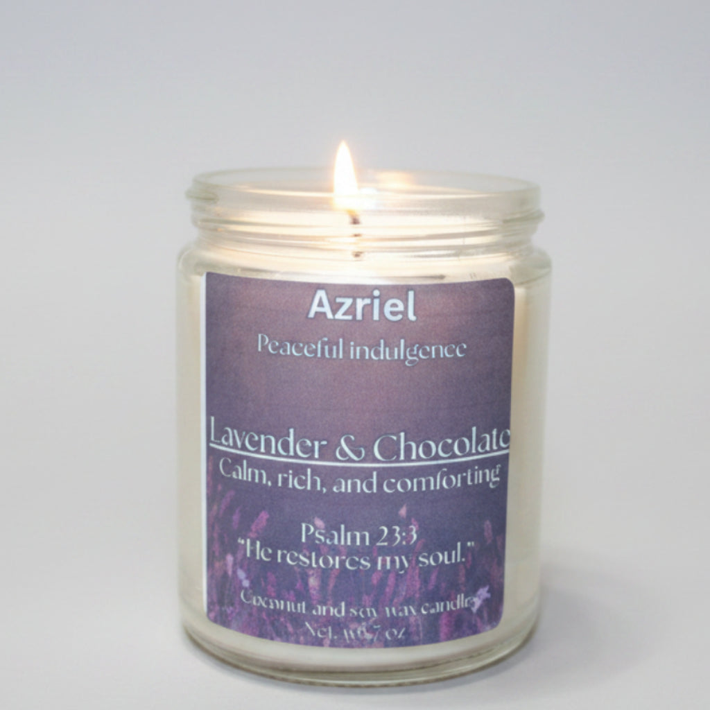 Azriel Grace to Light candle collection Lavender & Chocolate