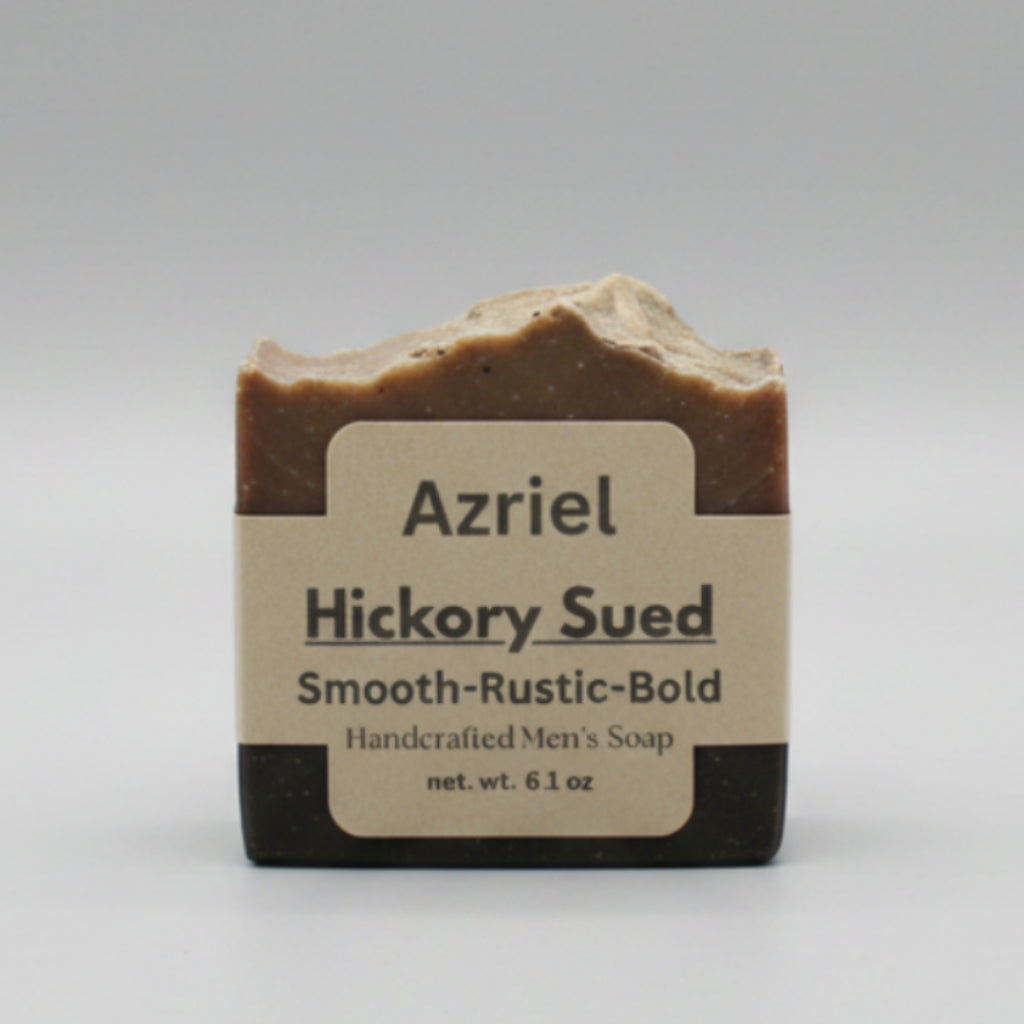 Hickory and suede handcrafted beer soap