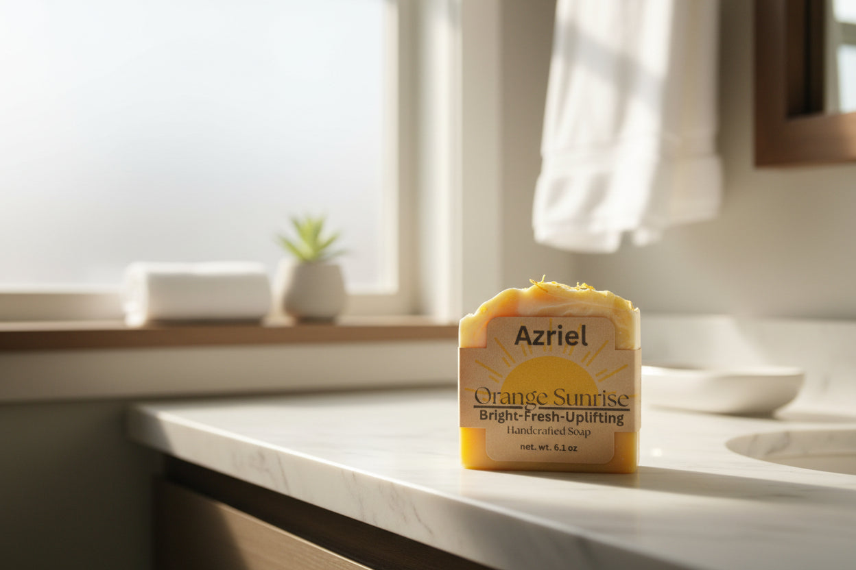 Orange sunrise handcrafted soap