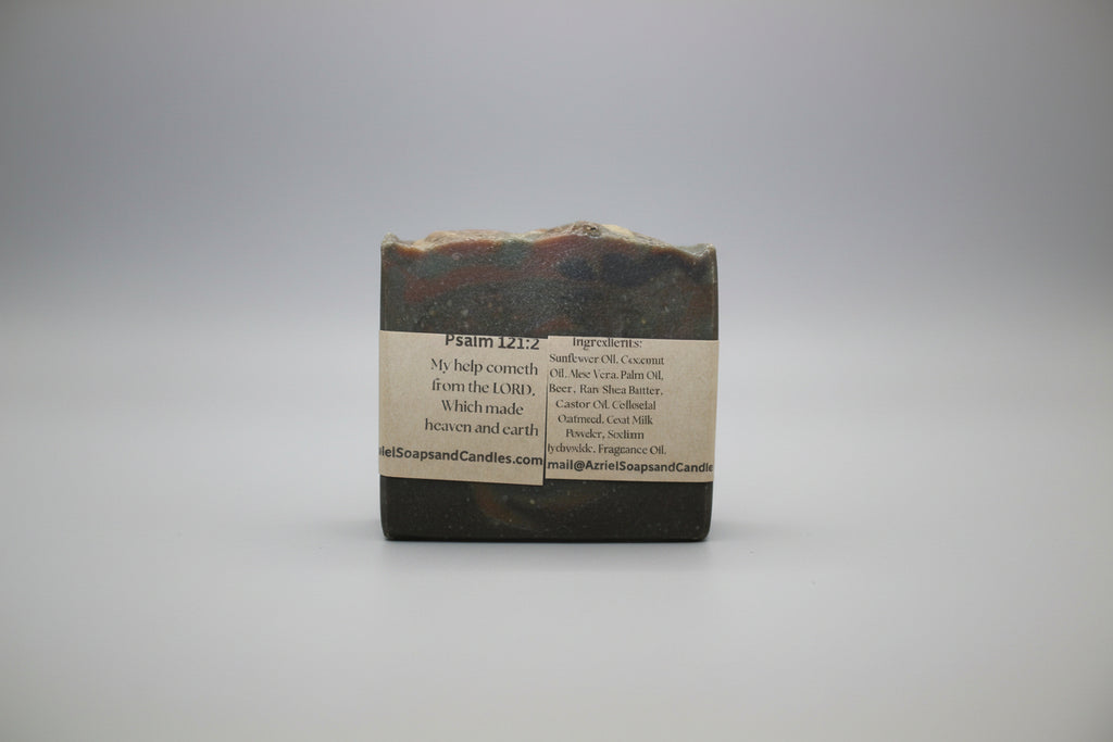 Rustic woods and rum handcrafted beer soap
