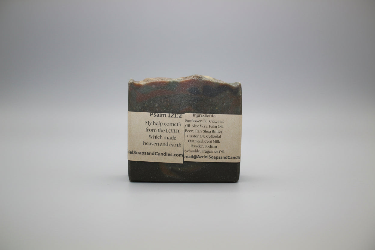 Rustic woods and rum handcrafted beer soap