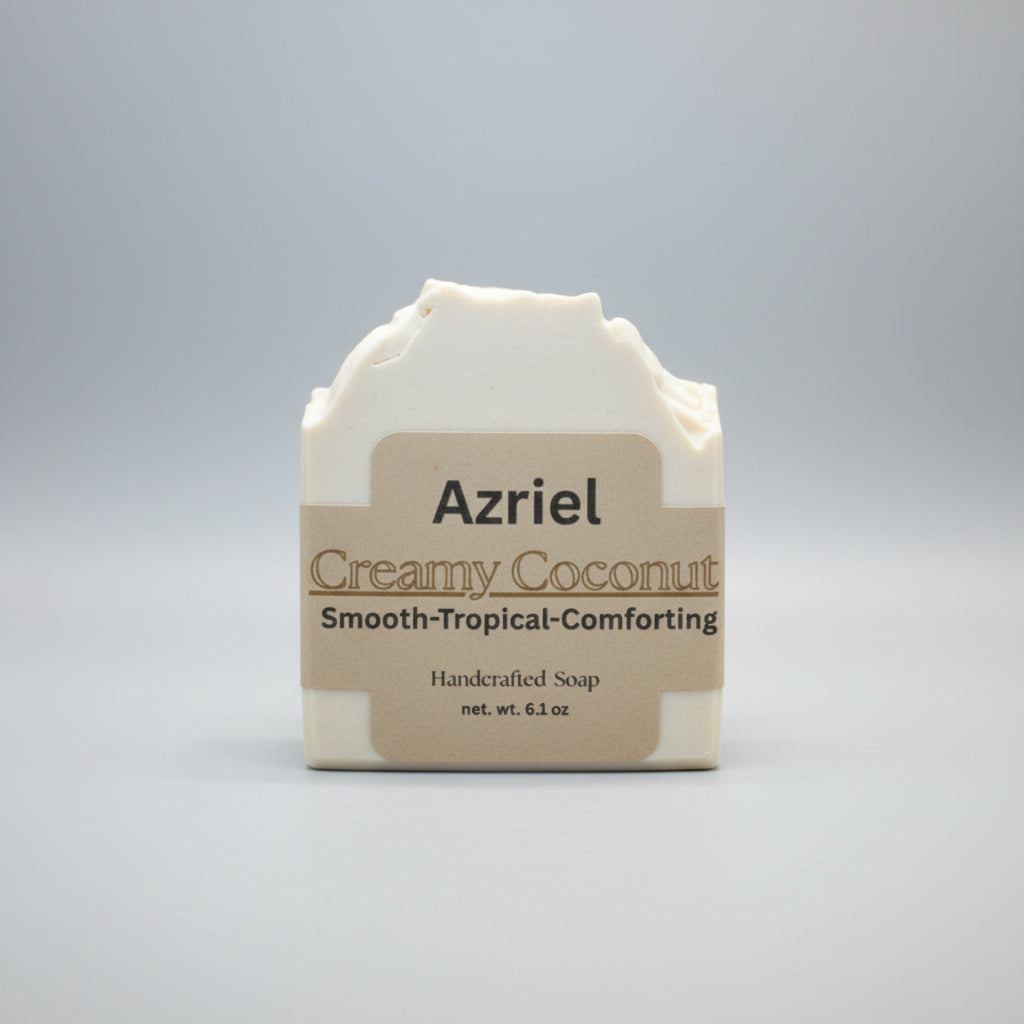 Rich and creamy lightly scented handcrafted coconut soap