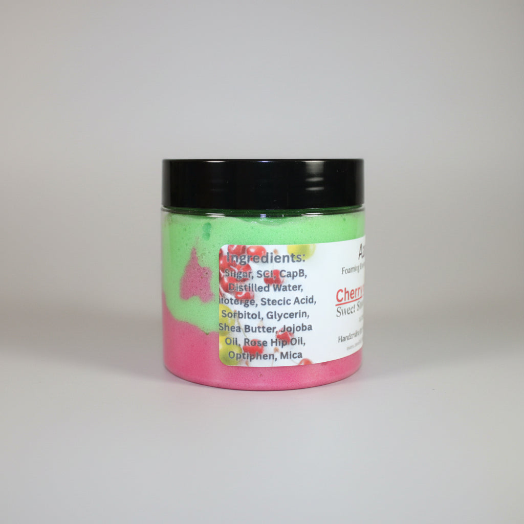 Jar with a colorful label on a brown background